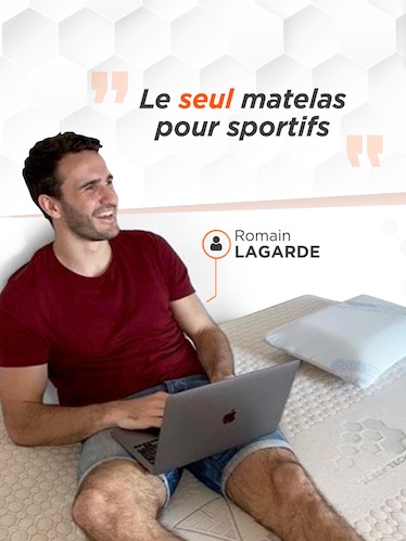 Romain Lagarde dort sur matelas et literie Vaudou Sport